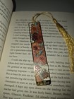 Sunflower Floral Thin Metal Bookmark Rectangle Multicolor Pattern W  Gold Tassel