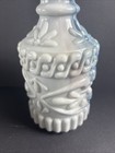 Vintage 1972 Jim Beam White Gray Blue Marbled Glass Decanter Bottle 11 3 4    X 4   
