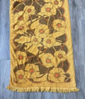 Vintage Pequot Bath Towel Orange Brown Flowers 21x39