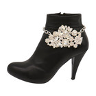 Women Silver Metal Boot Chain Bracelet Anklet Shoe Flower Charm Holidays Jewelry