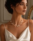 Pearl Bridal Jewelry Set Necklace Earrings Bracelet Wedding Jewelry Gift