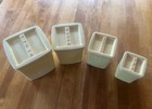 1970s Canister Set Yellow White Lid Flour Sugar Coffee Tea Stackable