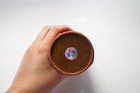 Vtg C  Huber Craig Huber Kaleidoscope Velvet Velveteen Wood Signed 8  L Red Gold