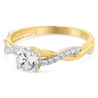 14k Gold Twisted Vine Wedding Brilliant Round Cut Cz Engagement Ring  4 Prong 