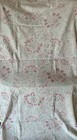 Antique 19th C French Indienne Faded Floral Pomegranate Fabric   Aqua Red