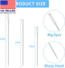 60 Pcs Large Eye Hand Sewing Needles Set - 3 Sizes Leather Embroidery Thread Nee