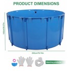 Canvas Fish Pond Above Ground Fish Tank 818 9 Gal Round Koi Pond  blue 