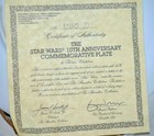 1987 Star Wars 10th Anniversary Oversized 10 25  Ceramic Plate W Coa   Box