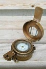 Solid Brass Antique British Military Prismatic Pocket Compass Marine Handmade