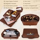  Mens Messenger Bag 15 6 Inch Leather Vintage Laptop Briefcase Waterproof Brown