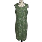 Charter Club Women   s Green Floral Silk Shift Dress Vintage Cottagecore Fairy 12