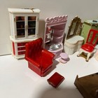 Vintage Blue Box Toys Doll House Furniture Hong Kong Bed Kitchen Vanity Armchair