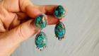 Vintage Navajo American Turquoise Post Earrings  Din   Jewelry Sterling Silver