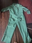 Volup True Vintage Green   White Geometric Look 3 Pcpant Suit Set Green White