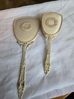 2 Sets Vintage 1960s Vanity Set  Brush And Hand Mirror  Floral Brush And Gt Comb