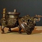 Authentic Bronze Ancient Tibet Antiquities Chinese Nine Dragons Den Stove Ware