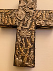 Vtg Estela Ogazon Milagros Cross  Mexican Folk Art  7 5 