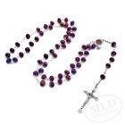 Deep Purple Crystal Beads Rosary Necklace Catholic Holy Center   Cross Crucifix