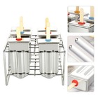 6-cavity Stainless Steel Popsicle Molds Set  Double Slot Ice Cream Bar Mold