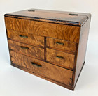 Antique Japanese Haribako Wooden Sewing Box Showa Era