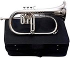 Handcrafted Bb Flat Silver Nickel Flugel Horn With Free Hard Case mouthpiece