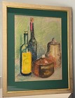 Vintage Still Life Mixed Media Framed Art Wall Hanging Modern Drawing