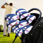 Golf Club Iron Head Covers Set  10pcs Neoprene Usa Flag Design Protective Covers