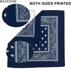 Bandana 100 Cotton Paisley Print Double-sided Scarf Head Neck Face Mask 22 x22 