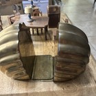 Art Deco Style Brass Scalloped Shell Bookends Mcm Vintage Book Ends Figurine