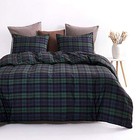  - Plaid Comforter Set  Scottish Tartan Check Geometric Modern Queen Dark Green