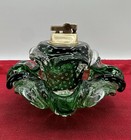 Mcm 70   s Murano Bullicante Bubble Art Glass Ashtray Cigarette Lighter