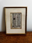 15th C Illuminated Book Of Hours Leaf Vellum Framed Gothic Script