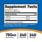 Nutricost L-arginine L-citrulline Complex 750mg  240 Capsules - Non-gmo