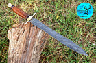Custom Made Forged Damascus Steel Arming Knight Sword W Leather Cover 1662