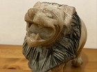 Lion Hand Carved Solid Piece Of Wood 6 25    Tall X 7   Long