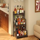 3-tier Liquor Cabinet  Wine Bottle Display Shelf For Home Bar Space Saving