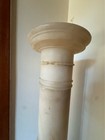 Antique Alabaster Neoclassical Column Pedestal 