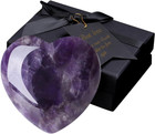 60mm Amethyst Heart Crystal Large Polished Reiki Healing Stone Gift For Women Me