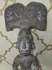 Yoruba Oshe Shango Dance Staff African Tribal Art Wood Carved Ritual Statue Read