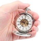 Men s Mechanical Pocket Watch Roman Numerals Dial Skeleton Pocket Watch