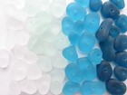 Cultured Sea Glass Beads Stacking Assd Blue Center Drilled Nugget Bead Supply