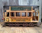 Vintage French Wood   Cast Iron Double Decker Street Trolley Display Model  26 