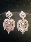 Taxco Guglielmo Cini Style Art Nouveau        Heart Earrings 12g 925 Sterling Silver