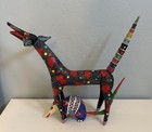 Coyote   Armadillo Alebrije Sr  Cordova Mexico Hand Carved Painted Wood Folk Art