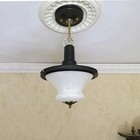 701c Vintage Antique Ceiling Light Lamp Fixture Glass Shade Chandelier 30 s 40 s