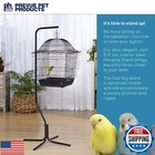 Prevue Hendryx Tubular Steel Hanging Bird Cage Stand 1780 Black  24-inch By 2