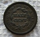 1850 1 2c Bn Braided Hair Half Cent Rare Key Date Type Coin Chocolate Brown Xf