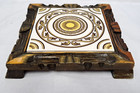 Vintage Hand Carved Wood Framed Dal-tile Mexico Tile Footed Trivet Hot Plate 6x6