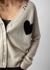 Lady Zadig   Voltaire Heart-shaped Cashmere Loose Cardigan Knitted Sweater