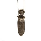 Vintage Sterling Silver Chain Mail Coin Purse Chatelaine Expandable Antique Wall
